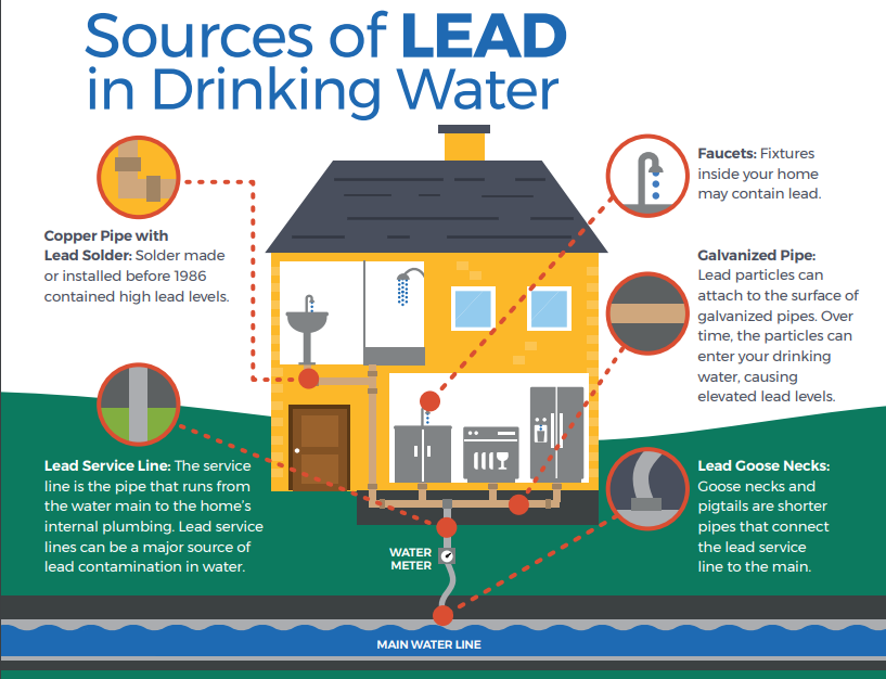 Sources of Lead in Drinking Water Graphic